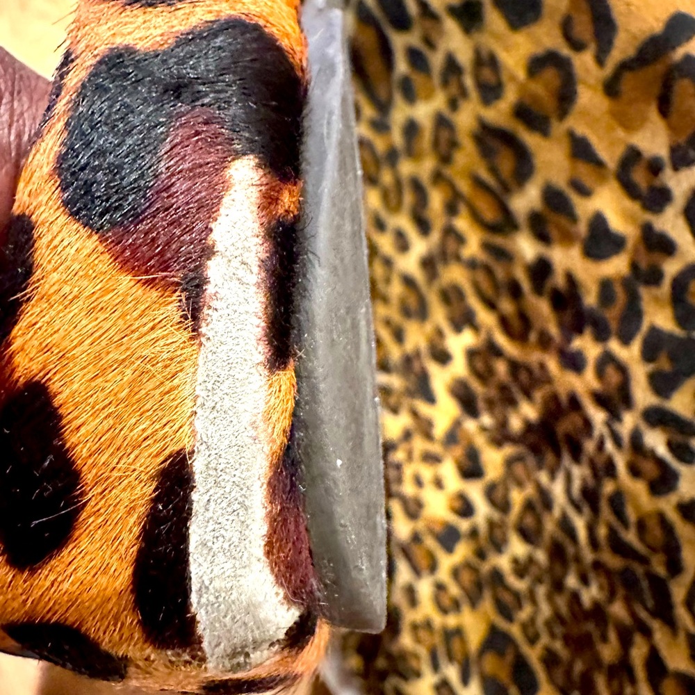 Tory Burch calf hair leopard flats Size 10